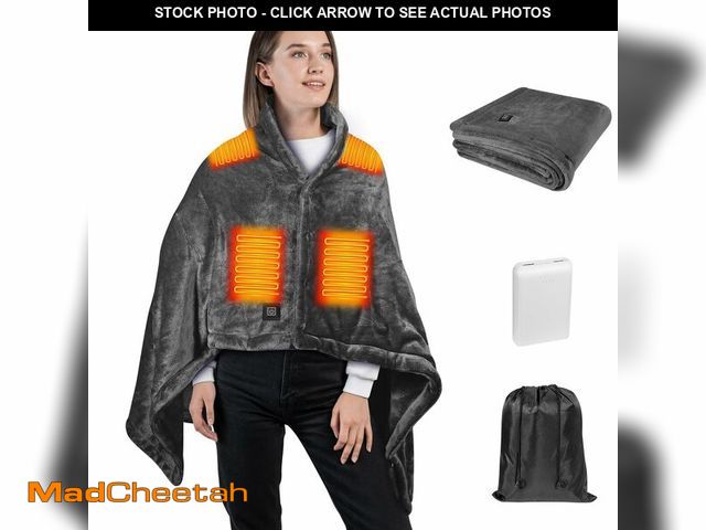 Lot 74-13547944 - ROZEEYUU Cordless Heated Shawl with 10000mAh Power Bank - Wearable Heated Blanket with 3 Temperature...
