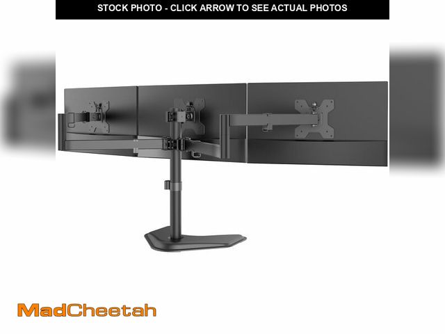 Lot 74-14066216 - WALI Triple Monitor Stand, Free Standing Three LCD Monitor Fully Adjustable Desk Mount Fits 3 Screen...