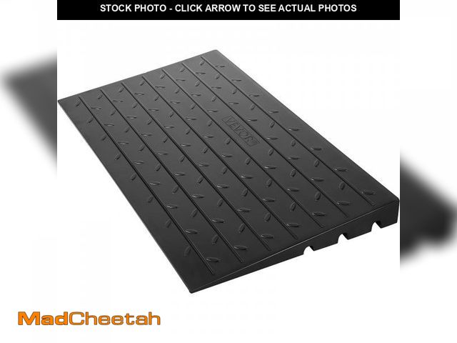 Lot 74-12135937 - VEVOR Rubber Threshold Ramp, 4" Rise Threshold Ramp Doorway, 3 Channels Cord Cover Rubber Solid Thre...