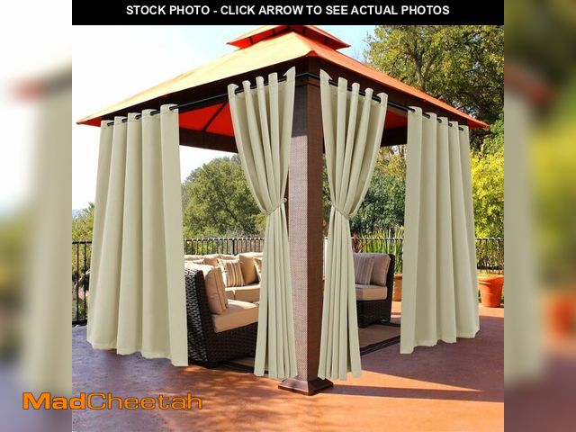 Lot 74-14473845 - BONZER Outdoor Curtains for Patio Waterproof Weighted Blackout Blinds - UNUSED