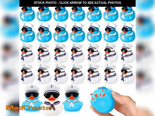 Lot 74-12716985 - Shappy 24 Pcs Cruise Duck Bulk with Sunglasses Sets 2 x 1.9 x 2.4 Inch Mini Sailing Rubber Ducks Sum...