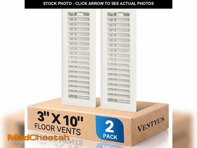 Lot 74-14055849 - 3" x 10" Floor Register Vent Covers 2Pack, Heavy Duty Steel Walkable Powder-Coated Metal Vent Covers...