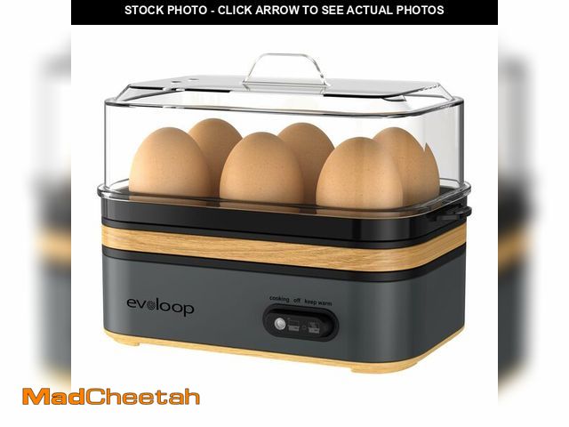 Lot 74-14059115 - Evoloop Rapid Egg Cooker Electric 6 Eggs Capacity, Soft, Medium, Hard Boiled, Poacher, Omelet Maker ...