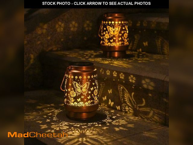 Lot 74-14263622 - 2Pack Solar Lights Solar Lanterns Outdoor Waterproof - Butterfly Garden Decor Birthday Gifts for Wom...
