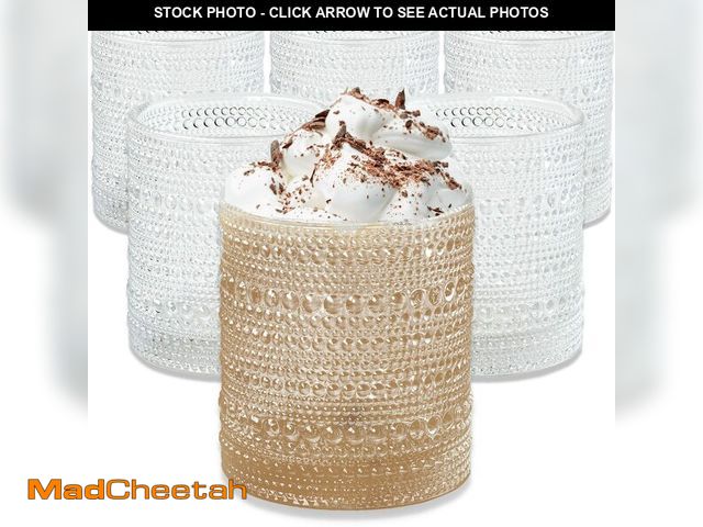 Lot 74-13716369 - Kate Aspen Beaded Drinking Glasses Set of 6, 10 oz Retro Vintage Glassware - Boho Cocktail Water Jui...