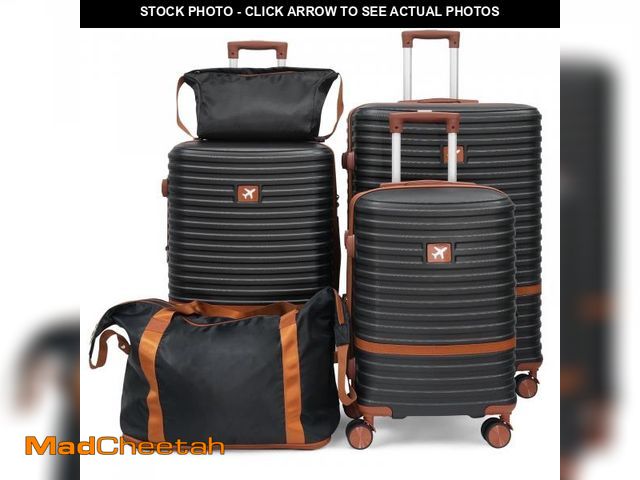 Lot 74-12156332 - Babyqueen Luggage sets 5 Pieces Hardshell Suitcase Set with Double Spinner Wheel, Lightweight Travel...