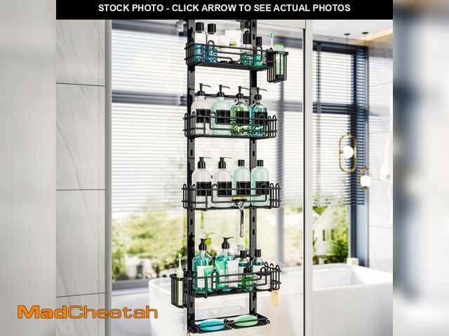 Lot 74-11550888 - HapiRm 5 Tier Over the Door Shower Caddy, Hanging Shower Caddy with 28 Hooks and 2 Toothbrush Holder...