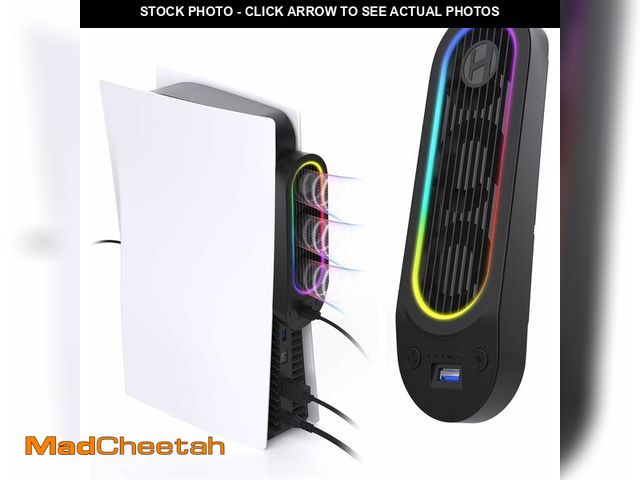 Lot 74-12330799 - PS5 Accessories Cooling Fan with 9 LED Light, Quiet PS5 Cooler with Auto Adjustable Speed/Auto On/Of...