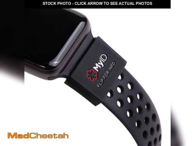 Lot 74-12118602 - myID Black Medical ID Sleeve that Fits Apple Watch, Fitbit, Samsung Gear, Garmin and More - UNUSED