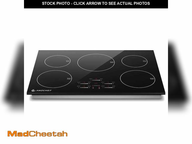 Lot 74-14243106 - Sunmaki 30 in. 5 Elements Induction Cooktop, Crystal Glass Top, 10600W 9-Levels, Safety Lock, Timer,...