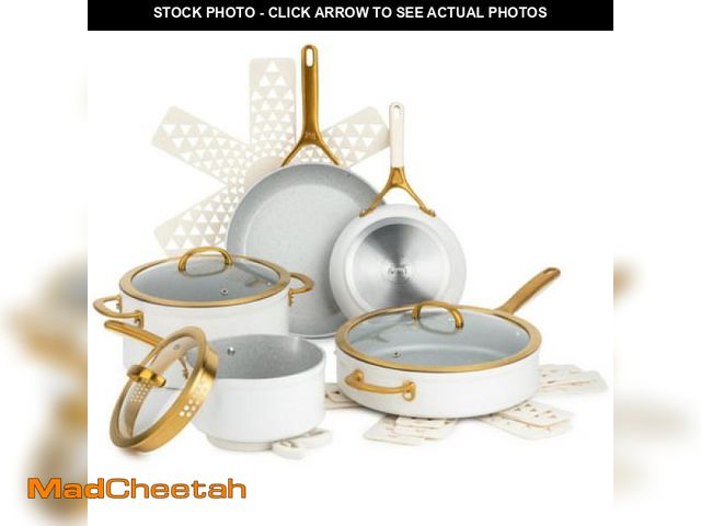 Lot 74-12339234 - Thyme &amp; Table Supreme 12-Piece Cookware Set Non-Stick - Cream - UNUSED