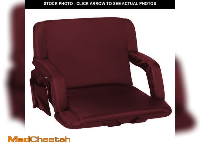 Lot 74-14258575 - Seamander Large Size Foldable Stadium Chair for Bleacher Padded Back Support, Burgundy - UNUSED