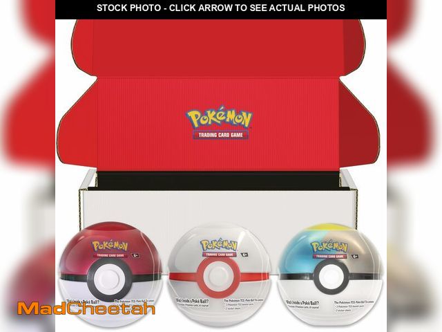 Lot 74-12606611 - PokÃÂ©mon TCG: PokÃÂ© Ball Tin 3-Pack Bundle 2024- PokÃÂ© Ball, Premier Ball, Moon Ball.  Exclusi...