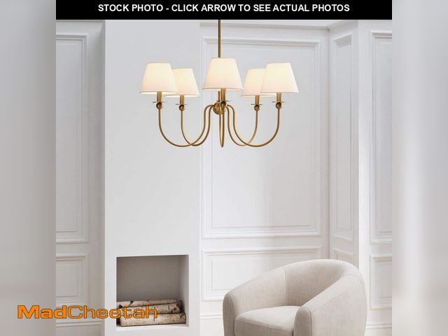 Lot 74-13797182 - Generation Lighting Elsay 36.38 in. W x 17.25 in. H 6-Light Satin Brass Transitional Chandelier with...