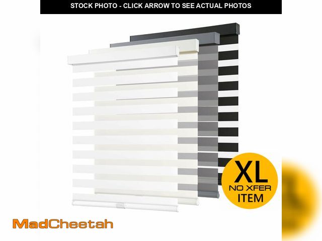 Lot 74-12689905 - AOSKY Cordless Zebra Blinds for Windows Pull Down Roller Window Shades Dual Layer Light Filtering Pr...