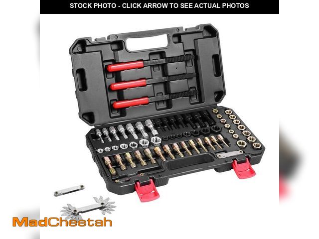 Lot 74-14559301 - VEVOR 61-Piece Thread Chaser Set, UNC UNF and Metric Thread Restorer Tool, Rethreading Tool Kit with...