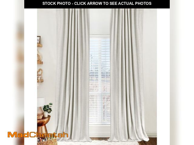 Lot 74-13711017 - 100% Blackout Shield Linen Blackout Curtains for Bedroom 96 Inches Long, Back Tab/Rod Pocket Living ...