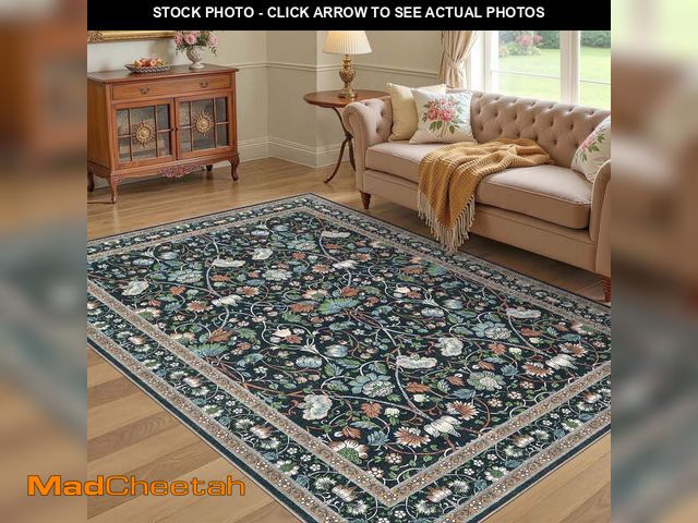 Lot 74-14371884 - UERMEI 5x7 Area Rugs for Living Room, Indoor Washable Rug, Floral Area Rugs for Bedroom Home Office ...