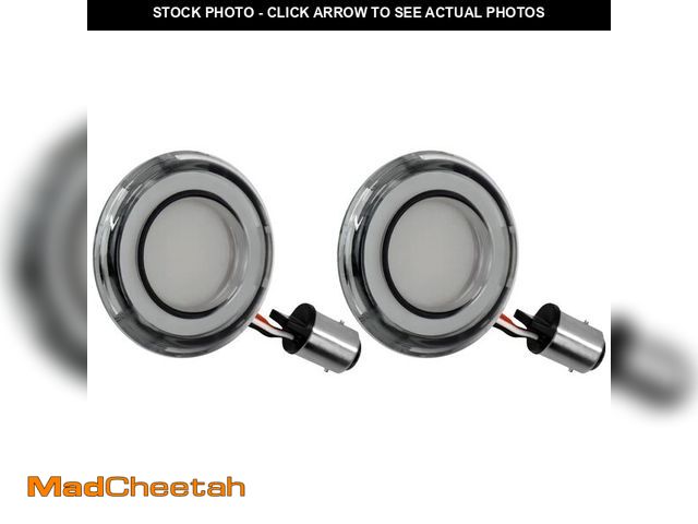 Lot 74-14148238 - HDBUBALUS Motorcycle Front Turn Signals 1157 LED Bullet Running Light for Harley Touring Road King R...