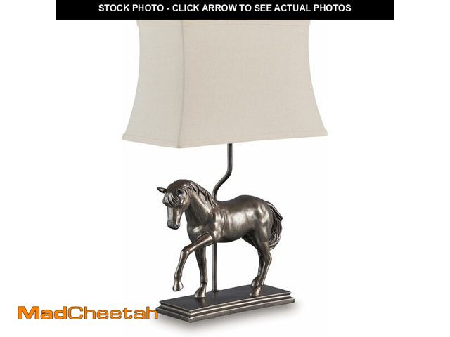 Lot 74-13794295 - Signature Design by Ashley Sandorman Vintage Polyresin Table Lamp with 3-Way Switch, Gray - UNUSED