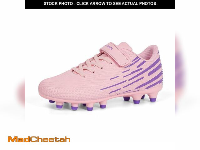 Lot 74-14147225 - FEETHING Kids Soccer Cleats for Boys Grils,Pink,2 Little Kid - UNUSED