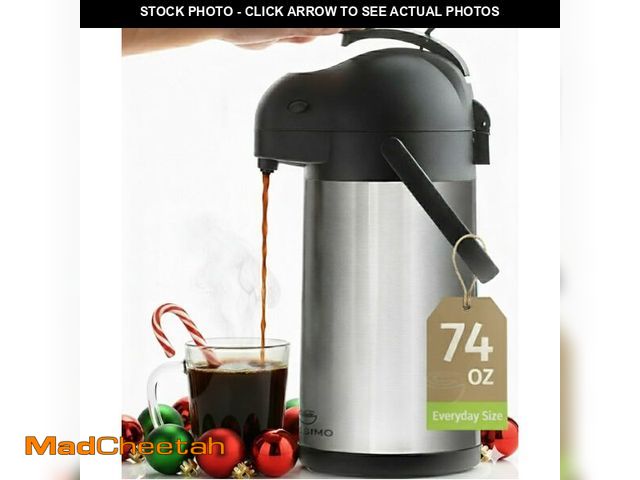 Lot 74-12443203 - Thermal Coffee Carafe 74Oz, Keeps Drinks Hot for 12Hrs &amp; Cold for 36Hrs, Insulated Stainless Ste...
