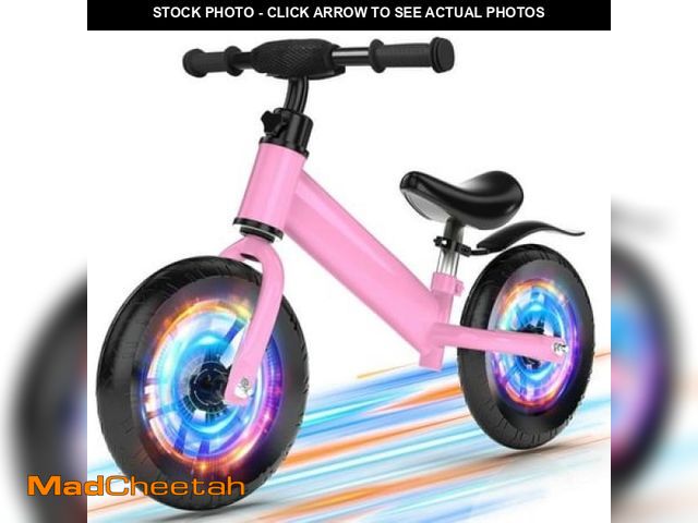 Lot 74-12143512 - Kids 12   Balance Bike Ride with Lighting up Wheels No Pedal Bike for Toddlers Age 2-5 - USED