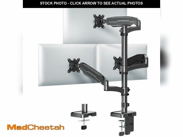 Lot 74-12456821 - MOUNT PRO Triple Monitor Mount for Max 32" Computer Screen, Adjustable 3 Monitor Desk Mount, up to 1...