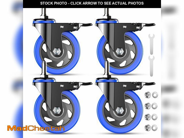 Lot 74-14205435 - 4 Inch Caster Wheels Heavy Duty Stem Caster 2000Lbs, Threaded Stem Casters 3/8"-16 x 1(Stem Diameter...