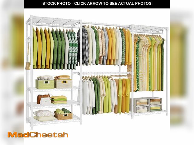 Lot 74-13054343 - Ulif E1 Max Heavy Duty Closet Garment Rack, Adjustable Metal Freestanding Expandable Clothing Storag...