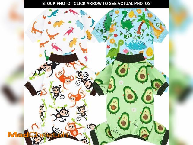 Lot 74-12719081 - XPUDAC 4 Pack Dog Pajamas Soft Strechy Summer Doggie Clothes for Small Medium Dogs Boy Girl Cat Appa...