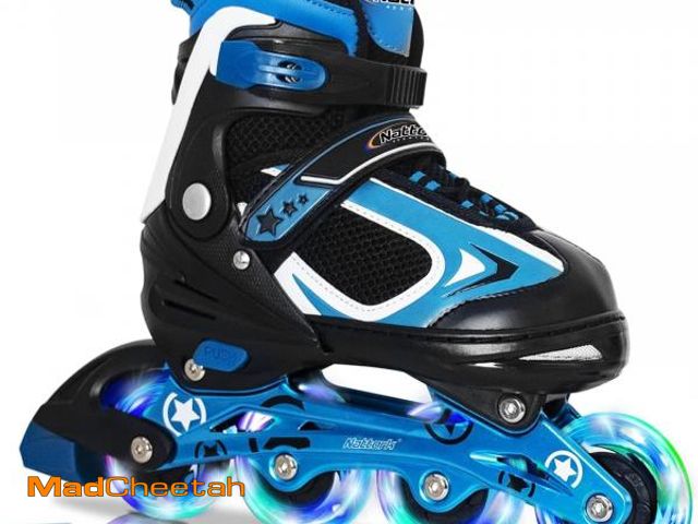 Lot 74-11554138 - Nattork Blade Roller Skates for Boys with Light Up Wheel, Outdoor &amp; Indoor Illuminating Blue Inl...