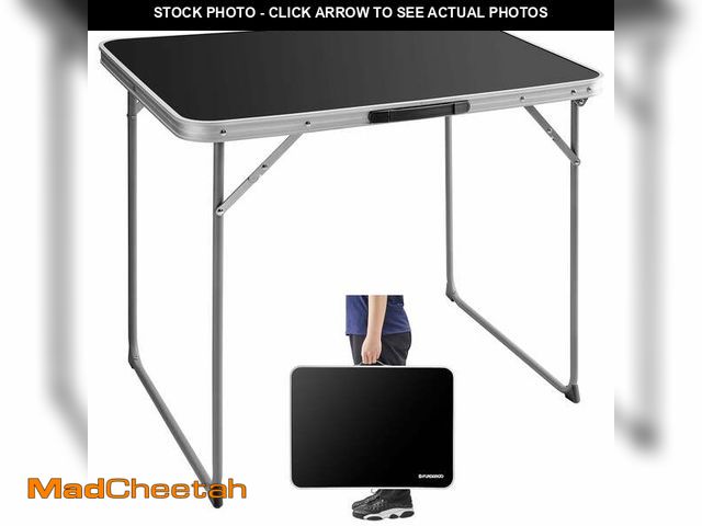 Lot 74-12550104 - FUNDANGO Black Folding Card Table 2.4ft Ultra-Portable Small Folding Table for Camping, 31.5"L*23.6"...