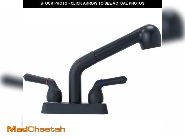 Lot 74-14610213 - JS Jackson Supplies Dual Handle Pull Out Faucet, Black Finish, 4 Inch Center Set, Universal Utility ...