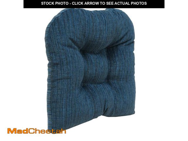 Lot 74-13770783 - Gripper Non-Slip 17 in. x 17 in. Polar Chenille Sapphire Tufted Universal Chair Cushions - UNUSED