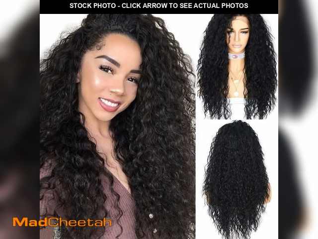 Lot 74-12716818 - SAPPHIREWIGS Curly Lace Front Wigs for Black Women Long Black Wig Glueless Synthetic Loose Curly Wig...