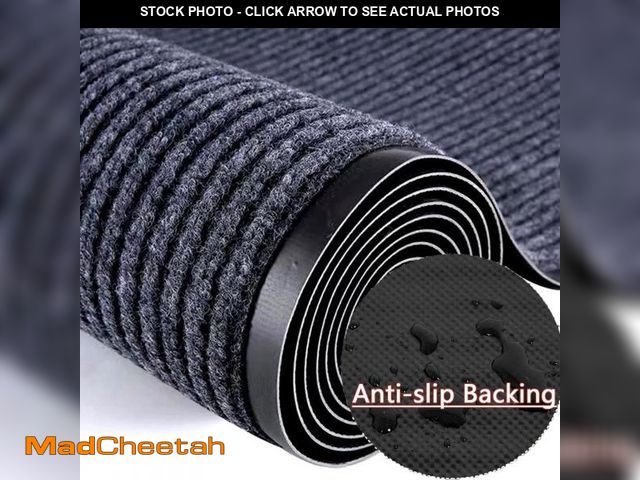 Lot 74-12140613 - WANLISELL 3 x 16 ft Commercial Entrance Stripe Mat, Brush Step Entrance Mat Heavy Duty Indoor Outdoo...
