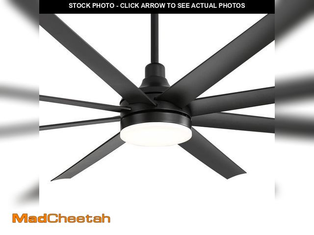 Lot 74-14113415 - Flashwind Aaron 6 ft. Indoor Black Ceiling Fans with Light, Integrated LED 8-Reversible Black Blades...