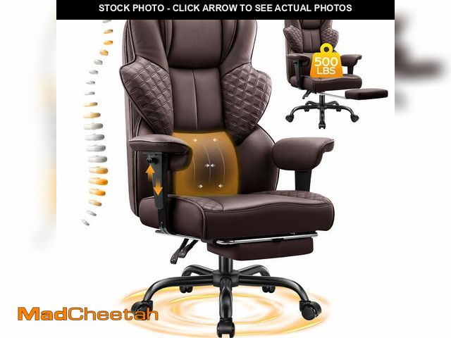 Lot 74-14220135 - COOLHUT Big and Tall Office Chair 500lbs, Heavy Duty Ergonomic Office Desk Chair with Deluxe Embossi...