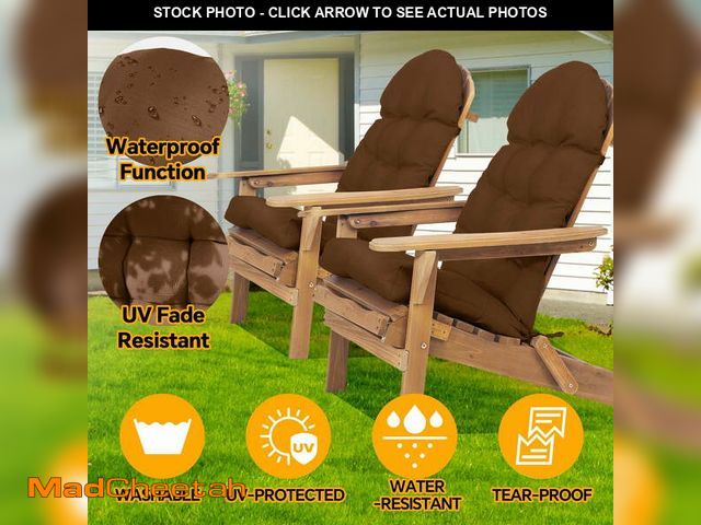 Lot 74-12765191 - HioHa Adirondack Chair Cushion, 49x20x4.8 inch Patio Chair Cushion with Ties, Rocking Chair Cushion ...