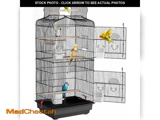 Lot 74-12633418 - VEVOR 41-inch Open Top Large Parrot Bird Cage, Hanging Bird Cage for Parakeets Finches Canaries Love...