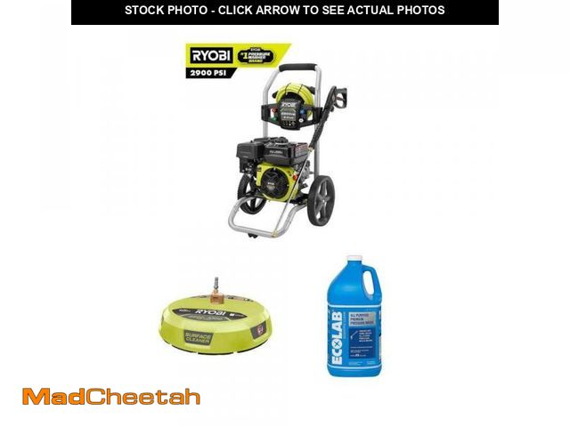 Lot 74-12145849 - Ryobi 2900 PSI 2.5 GPM Gas Pressure Washer with 212cc Engine, 15 in. Surface Cleaner and 1 Gal. All ...