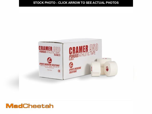 Lot 74-12601697 - Cramer 950 Premium White Athletic Tape for Ankle, Wrist, and Injury Taping, Helps Protect and Preven...