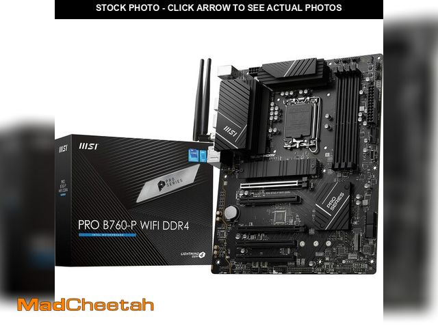 Lot 74-12378115 - MSI PRO B760-P WiFi DDR4 ProSeries Motherboard (Supports 12th/13th/14th Gen Intel Processors, LGA 17...