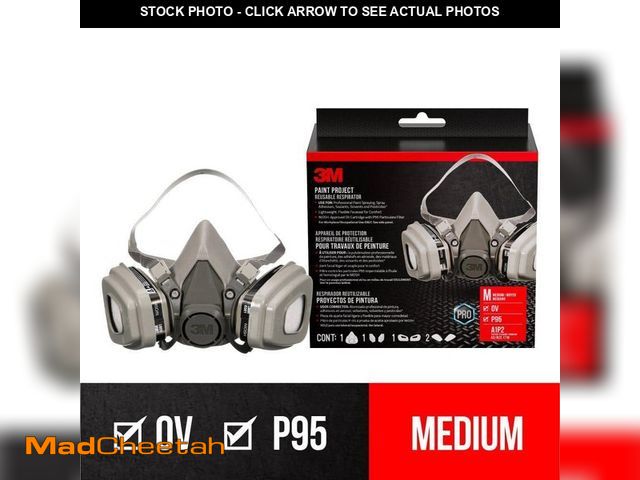 Lot 74-13691445 - 3M OV P95 Paint Project Reusable Respirator, Size Medium - UNUSED