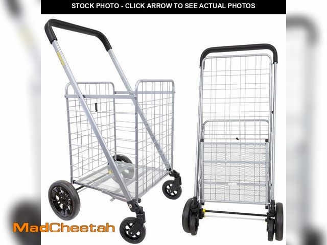 Lot 74-12768141 - (SOME DAMAGE) dbest products Cruiser Cart Deluxe 2 Shopping Grocery Rolling Folding Laundry Basket o...