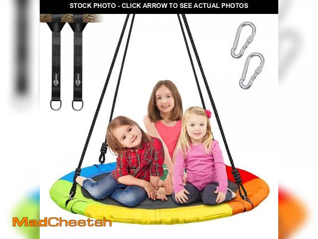 Lot 74-12314328 - Trekassy 700lb 40 Inch Saucer Tree Swing for Kids Adults Outdoor 900D Oxford Waterproof with 2pcs Tr...