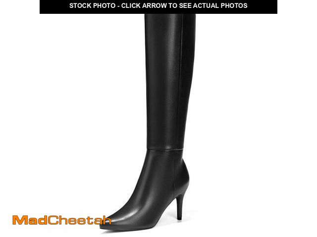 Lot 74-12697988 - ALICEPUB Black Knee High Boots for Women - Tall, Long Heeled Dress Boots with Side Zipper, Sexy Poin...