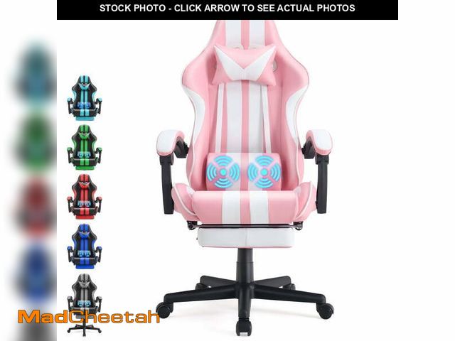 Lot 74-13042903 - SOONTRANS Gaming Chair Office Chair with Footrest, Ergonomic Massage Chair with Lumbar Pillow, Headr...