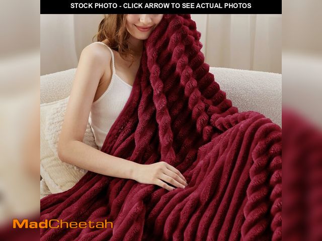 Lot 74-12709776 - Bedsure GentleSoft Deep Red Twin Blanket for Bed - Cozy Soft Blankets for Women, Cute Large Throws f...
